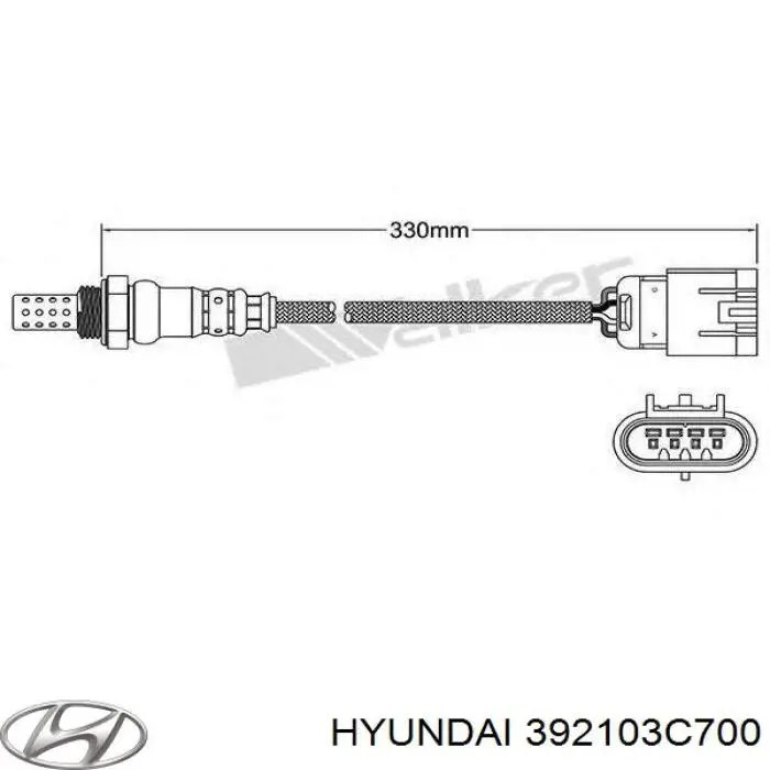 Лямбдазонд, датчик кисню після каталізатора, лівий Hyundai/Kia 392103C700 ціна, від 90.16 USD