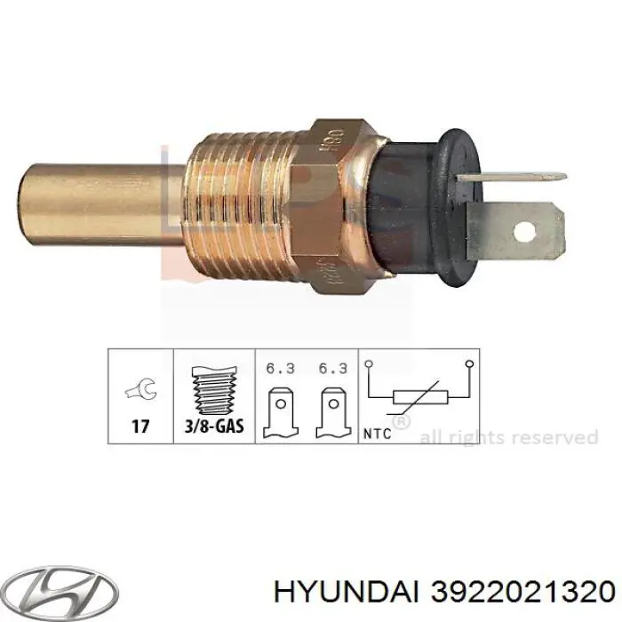 3922021320 Hyundai/Kia датчик температури охолоджуючої рідини