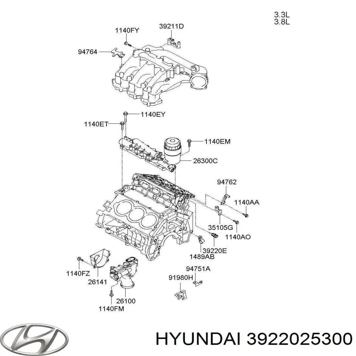 Датчик температури масла двигуна Hyundai/Kia 3922025300 ціна, від 6.44 USD
