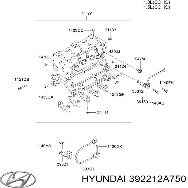  Hyundai/Kia 392212A750 ціна, від 49.39 USD