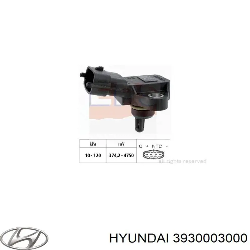 Купити 3930003000 Hyundai/Kia Датчик абсолютного тиску