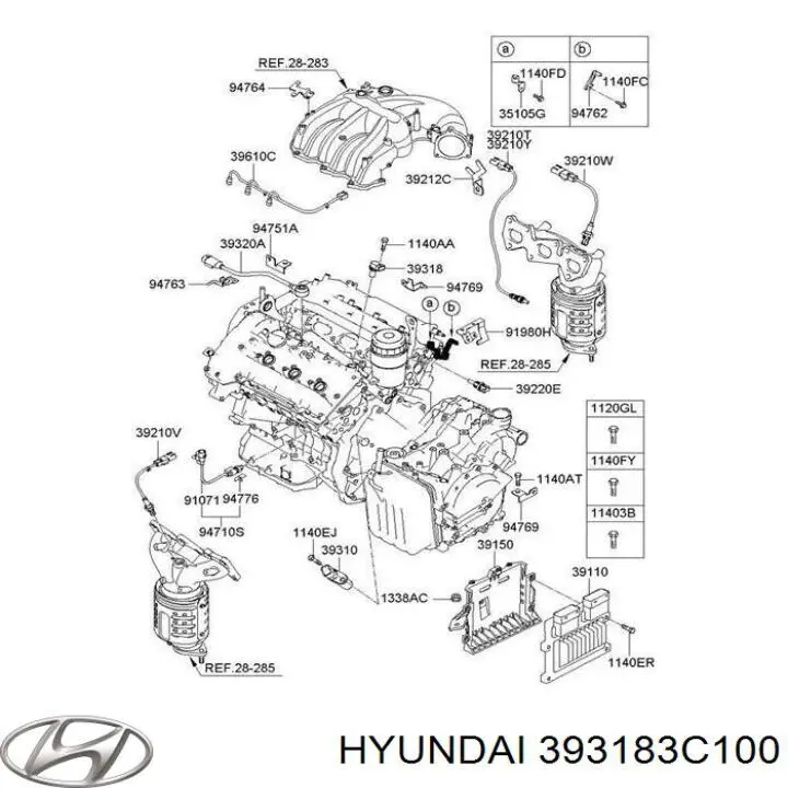 393183C100 Hyundai/Kia датчик положення розподільного