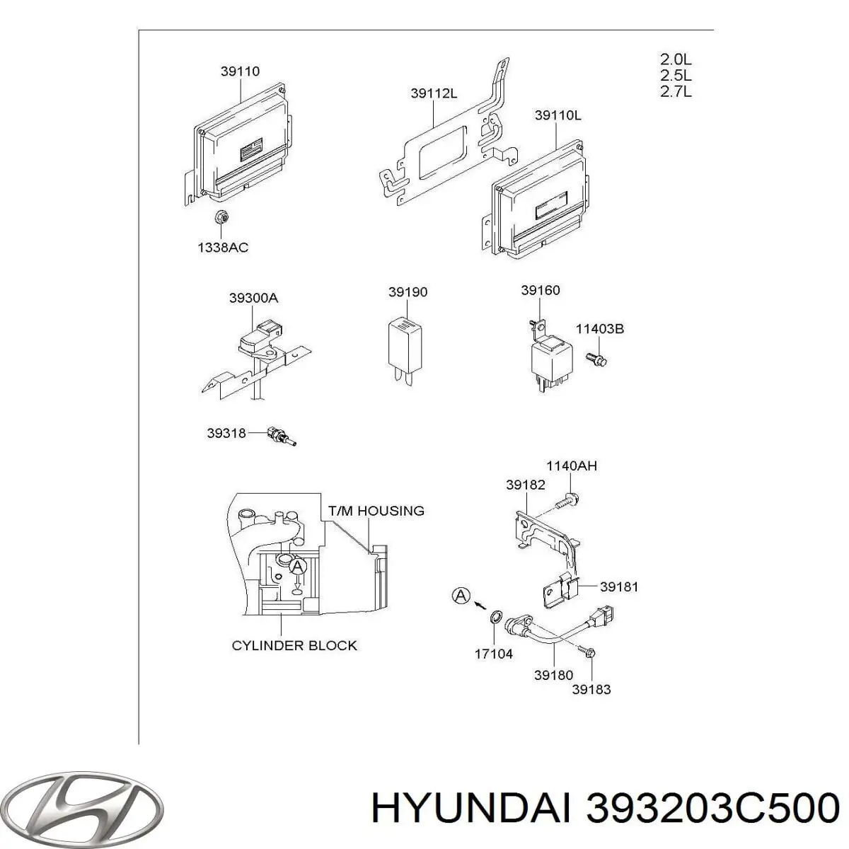 Датчик детонації Hyundai/Kia 393203C500 ціна, від 158.37 USD