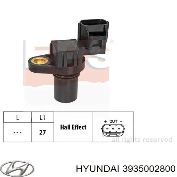 Датчик положення распредвалу Hyundai/Kia 3935002800