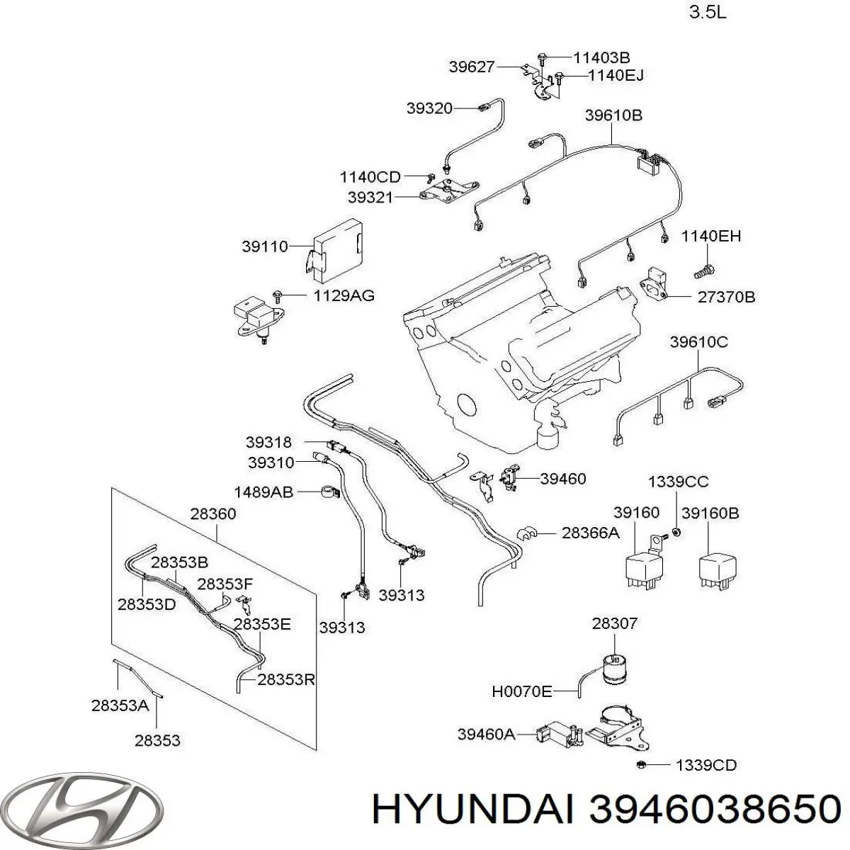 Купити 3946038650 Hyundai/Kia Клапан перетворювач тиску наддуву (соленоїд)