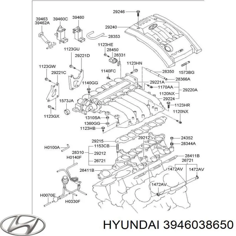 Купити 3946038600 Hyundai/Kia Клапан перетворювач тиску наддуву (соленоїд)
