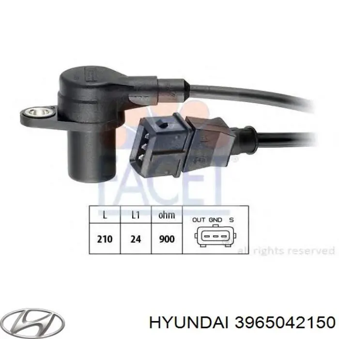 3965042150 Hyundai/Kia датчик положення (оборотів коленвалу)