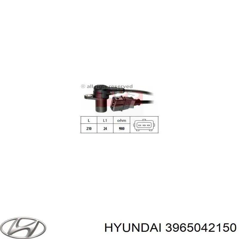 Датчик обертів колінвалу Hyundai/Kia 3965042150 ціна, від 17.00 USD