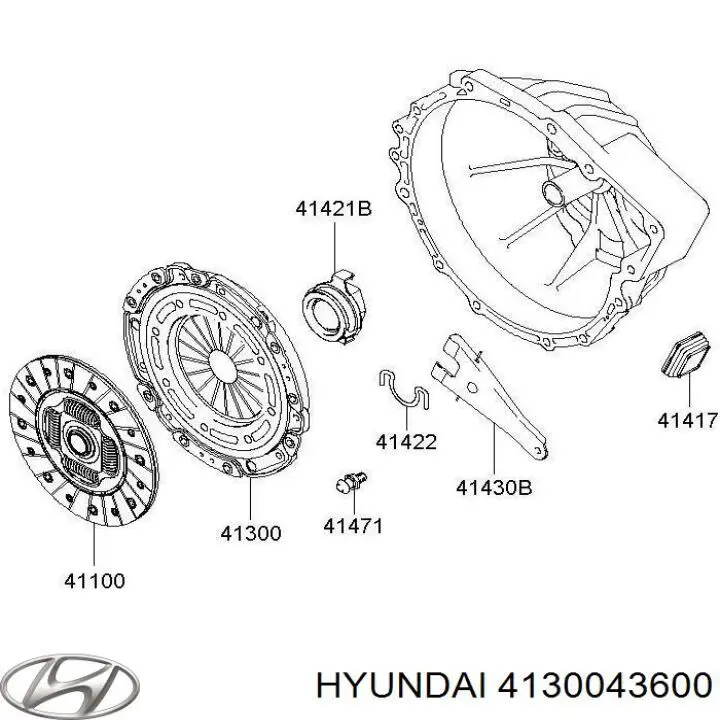 4130043600 Hyundai/Kia Натискний диск зчеплення