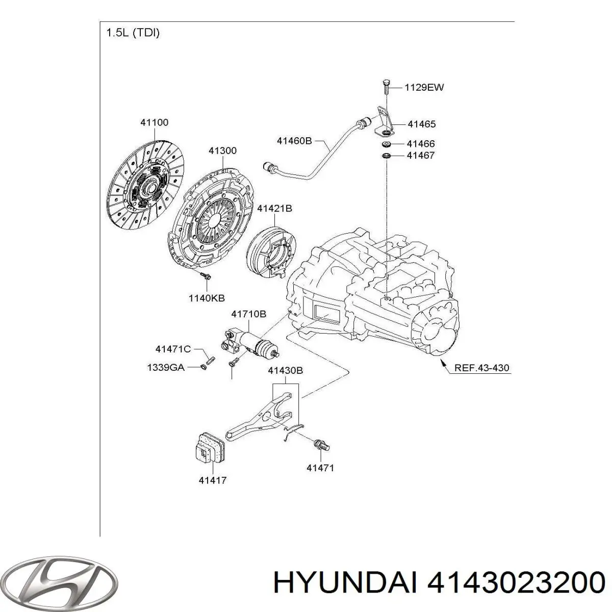 Вилка вимикання зчеплення Hyundai I30 