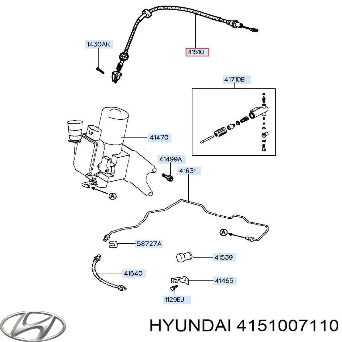 Купити 4151007110 Hyundai/Kia Трос зчеплення