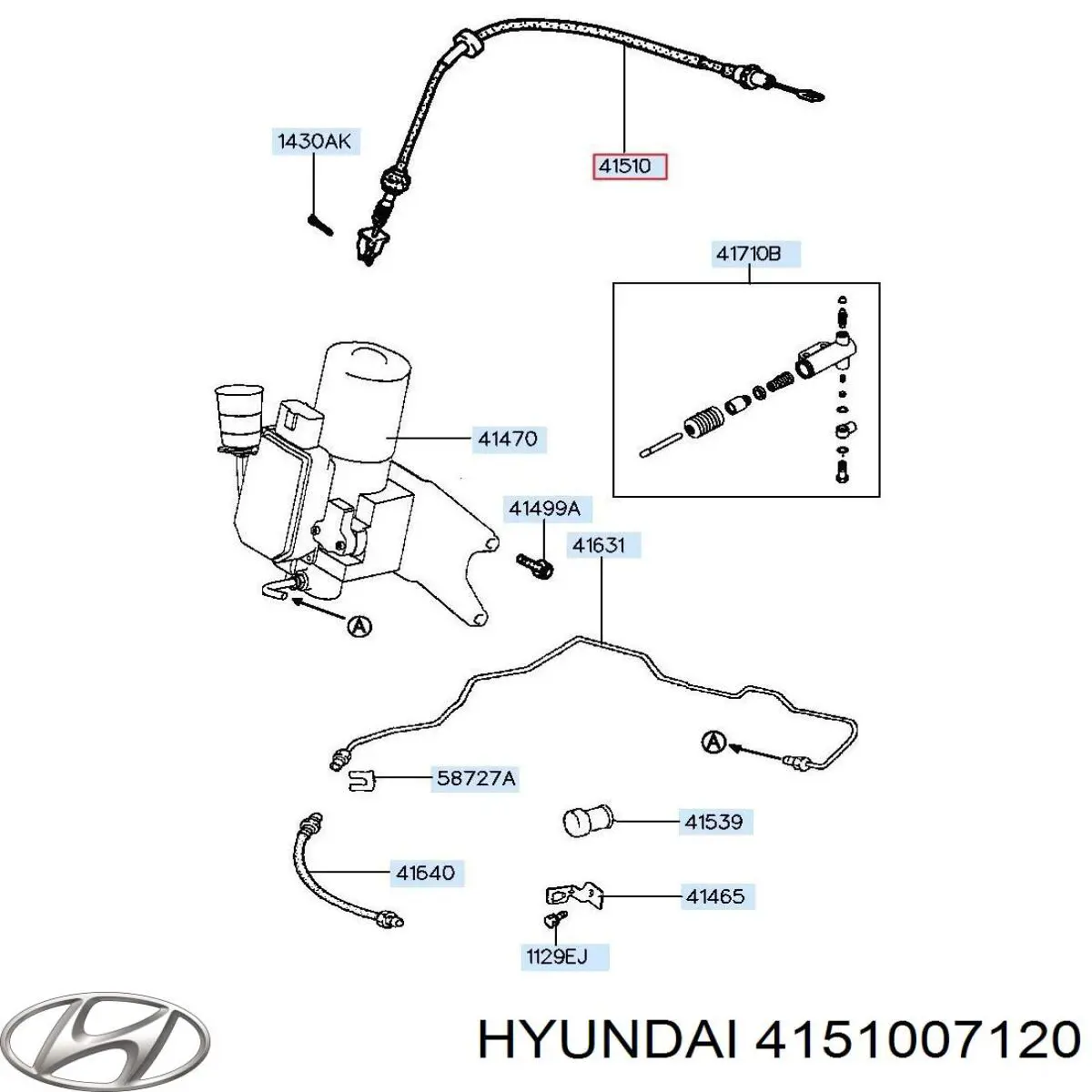 Трос зчеплення Hyundai/Kia 4151007120 ціна, від 15.63 USD