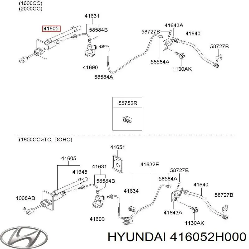 Циліндр зчеплення Hyundai/Kia 416052H000