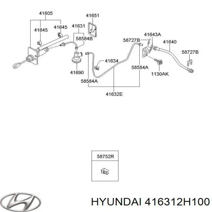 Купити 416312H100 Hyundai/Kia Шланг зчеплення