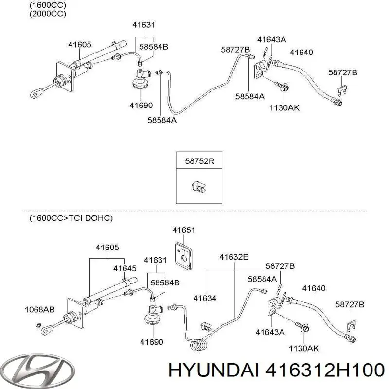 Шланг зчеплення Hyundai/Kia 416312H100 ціна, від 12.67 USD