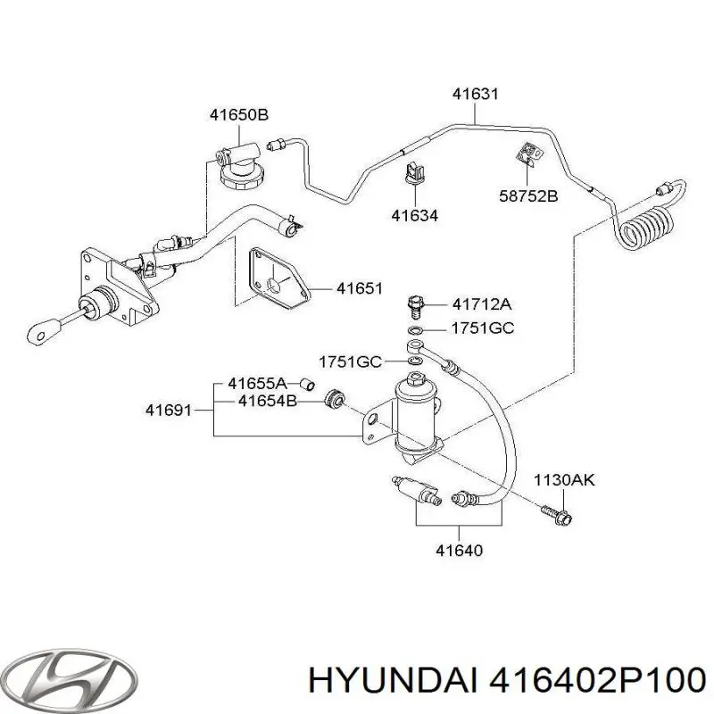 Шланг зчеплення Hyundai/Kia 416402P100 ціна, від 70.68 USD
