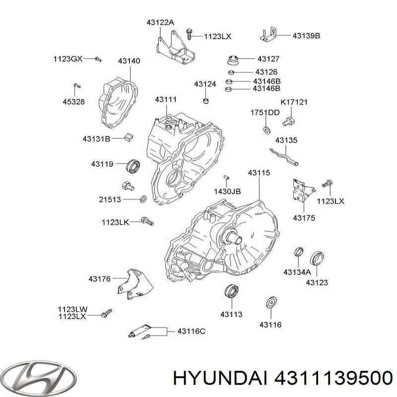 МКП в зборі Hyundai Sonata IV седан (EU4) (2001 - 2005) ціна, від 113.82 USD