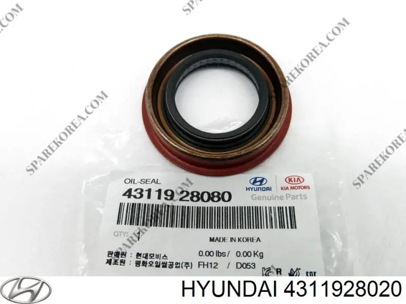 Сальник піввісі переднього моста, лівої Hyundai/Kia 4311928020 ціна, від 4.06 USD