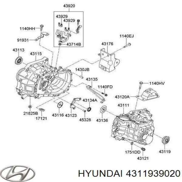 Сальник півосі Hyundai/Kia 4311939020