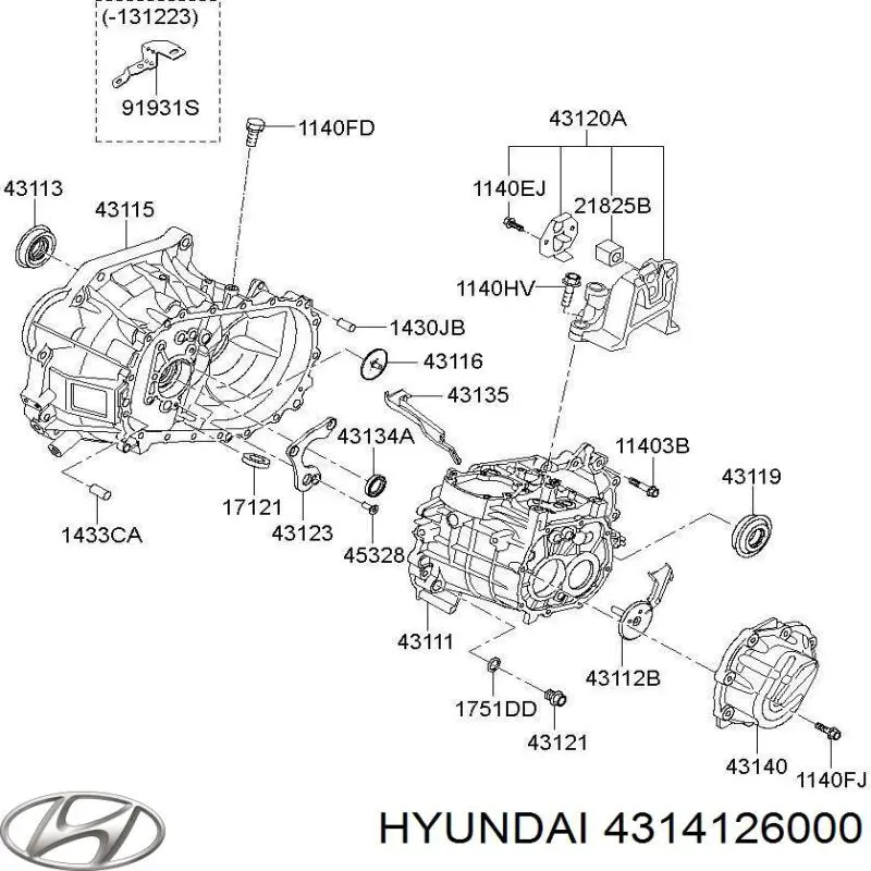  Hyundai/Kia 4314126000 ціна, від 4.17 USD