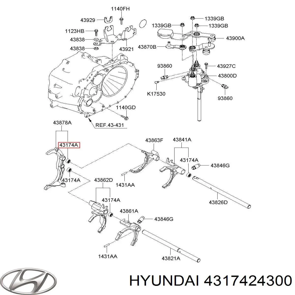  Hyundai/Kia 4317424300 ціна, від 20.29 USD
