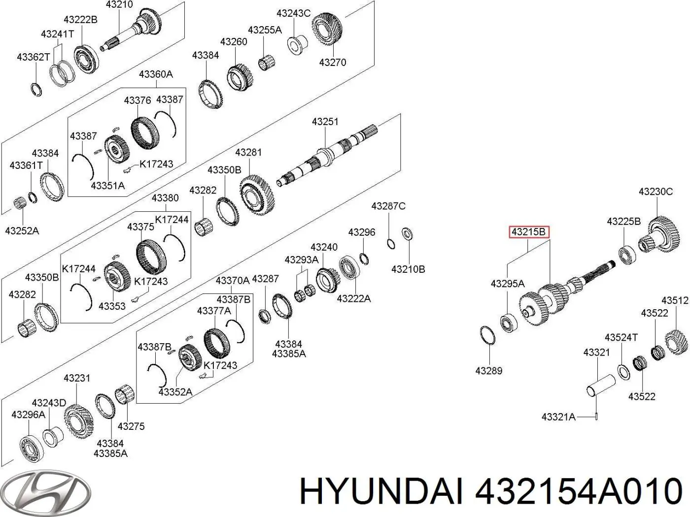  Hyundai/Kia 432154A010 ціна, від 217.70 USD