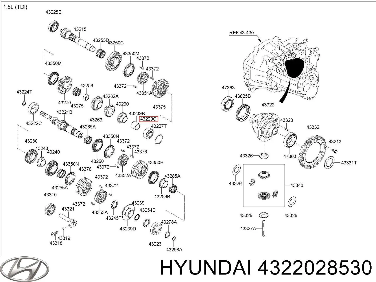  Hyundai/Kia 4322028500 ціна, від 28.54 USD