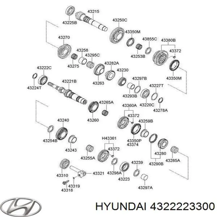 4322223300 Hyundai/Kia Підшипник головного вала МКПП