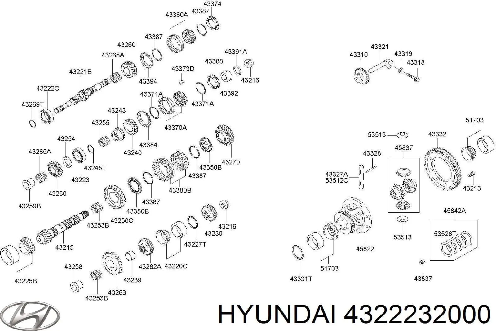 Підшипник первинного валу коробки Hyundai/Kia 4322232000 ціна, від 20.97 USD