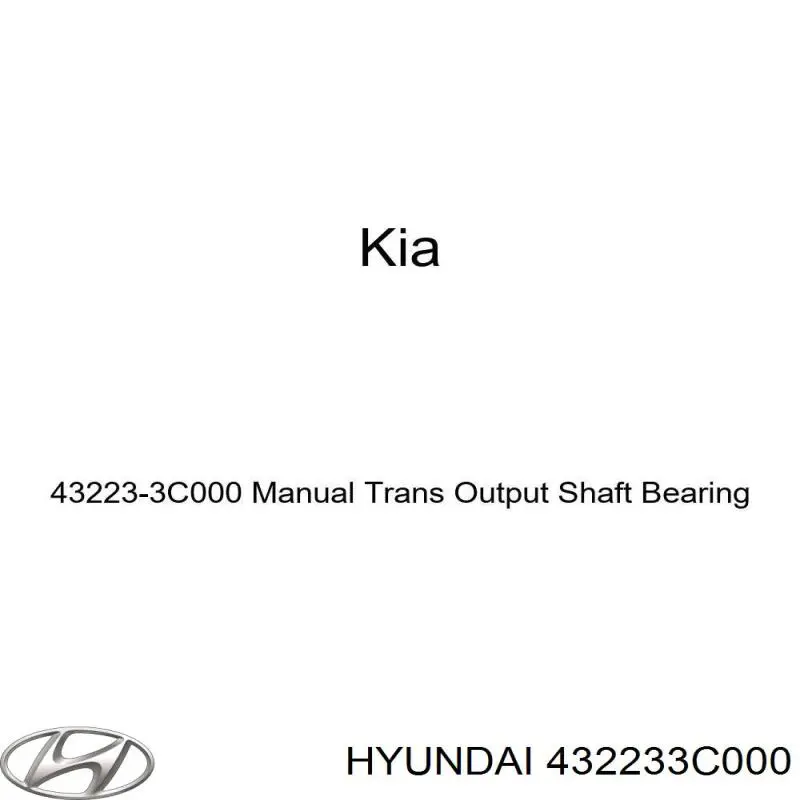 Hyundai/Kia 432233C000 ціна, від 10.39 USD
