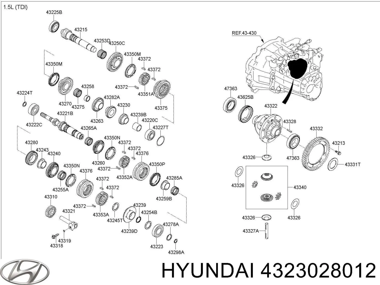  Hyundai/Kia 4323028012 ціна, від 56.11 USD
