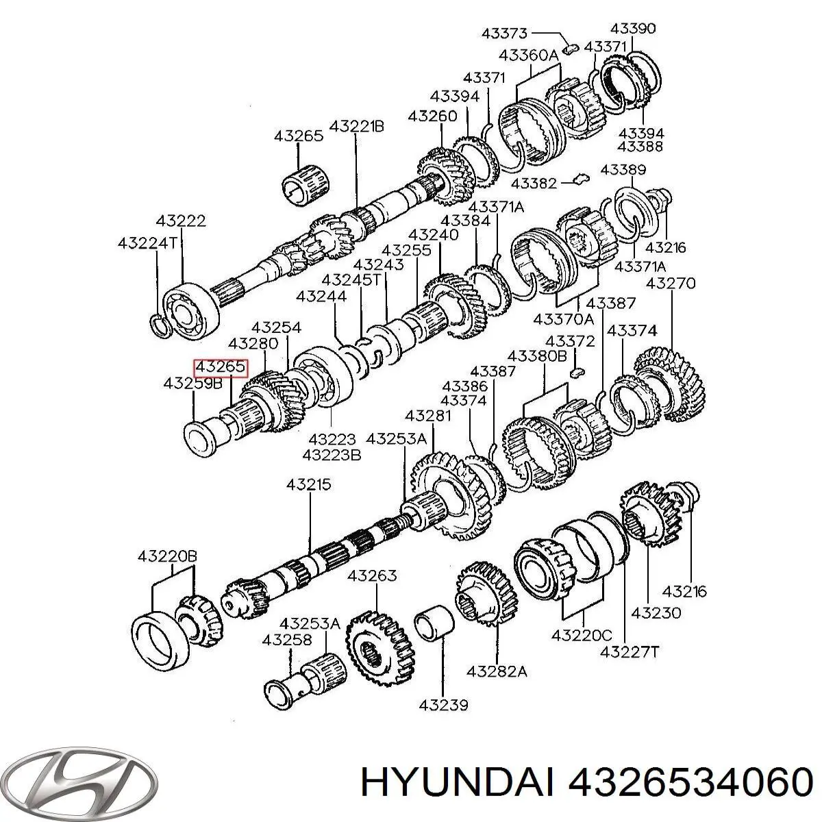 4326534060 Hyundai/Kia Підшипник шестірні 5-ї передачі КПП