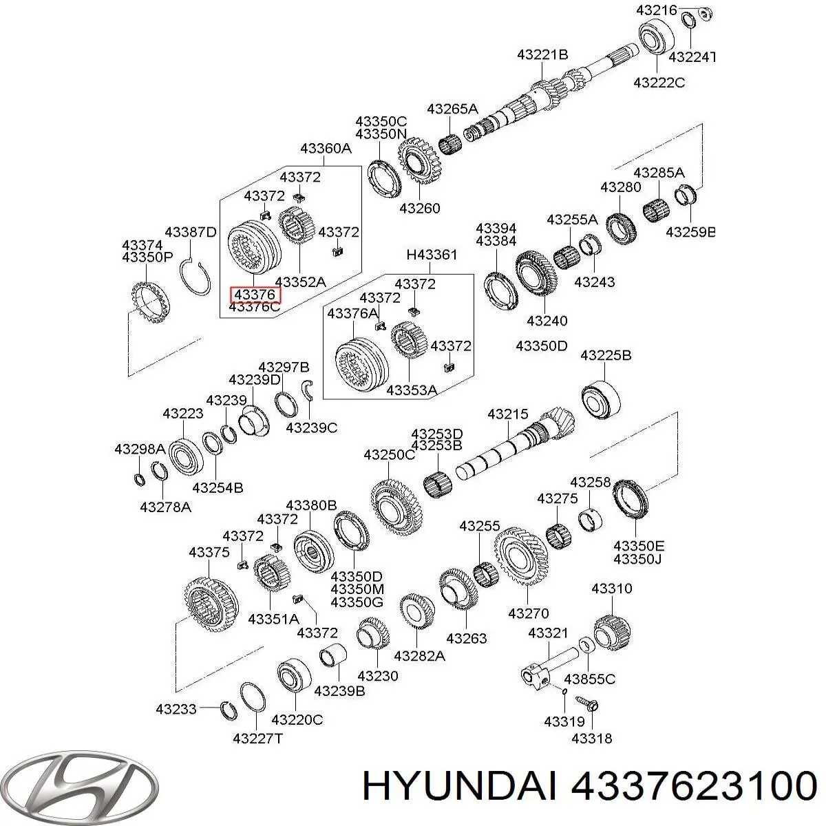 Муфта синхронізатора, зовнішня обойма 3/4-ї передачі Hyundai Accent (MC) (Хендай Акцент)