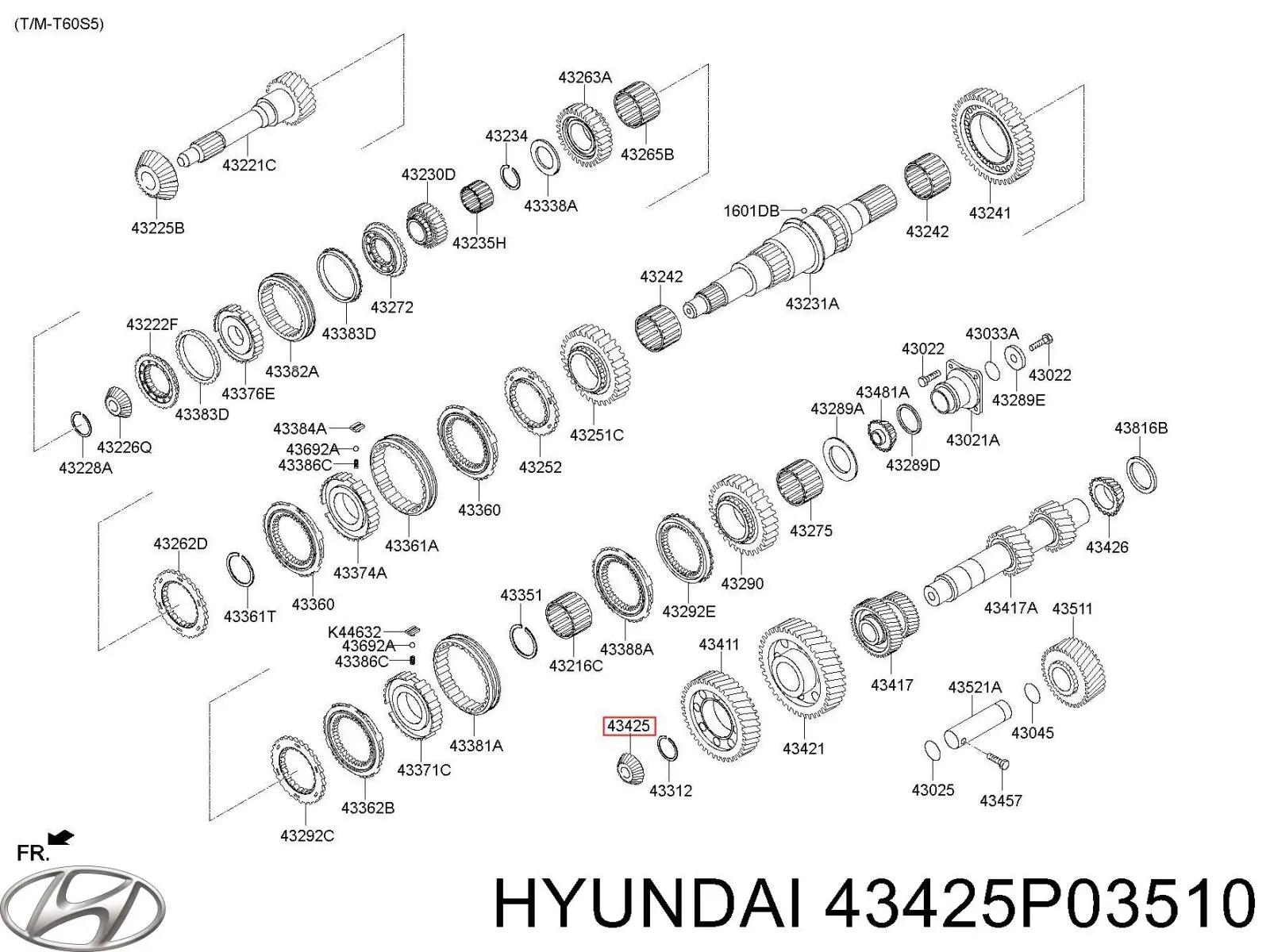  Hyundai/Kia 43425P03510 ціна, від 15.20 USD