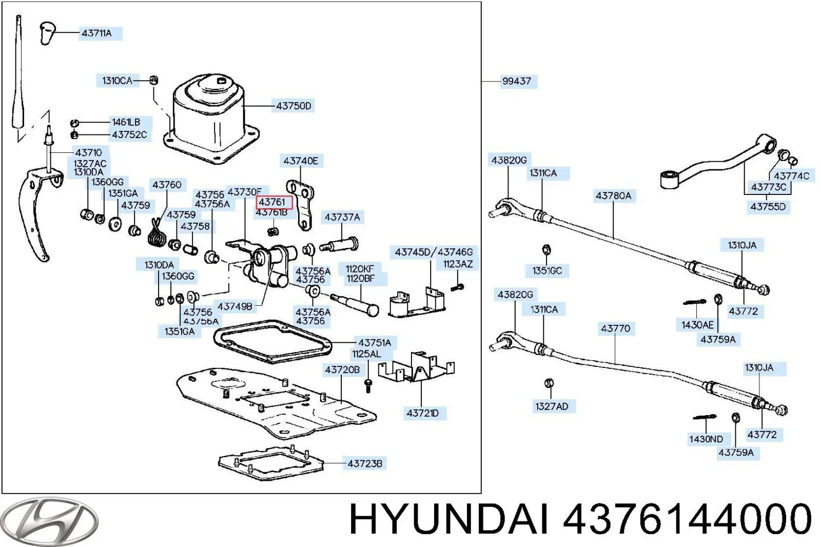 Купити 4376144000 Hyundai/Kia Втулка куліси