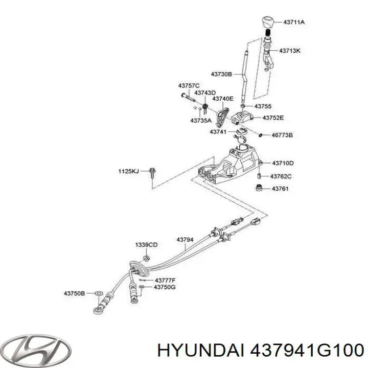 Купити 437941G100 Hyundai/Kia Трос перемикання передач