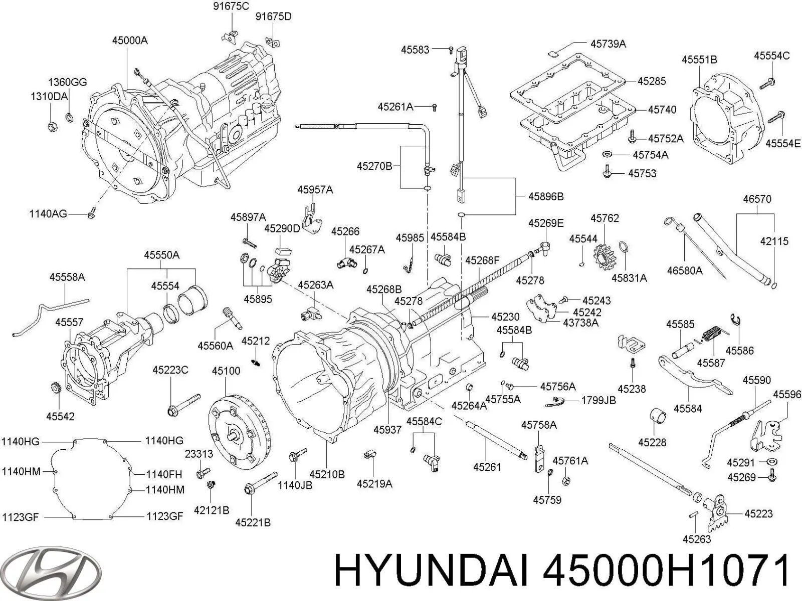 Коробка передач автомат Hyundai/Kia 45000H1071 ціна, від 303.59 USD