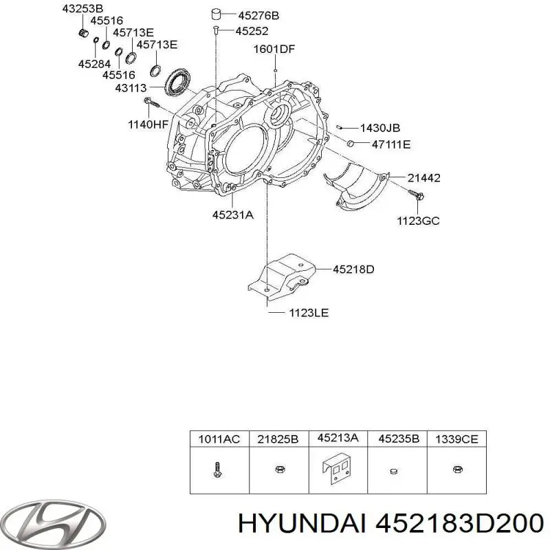  Hyundai/Kia 452183D200 ціна, від 15.11 USD