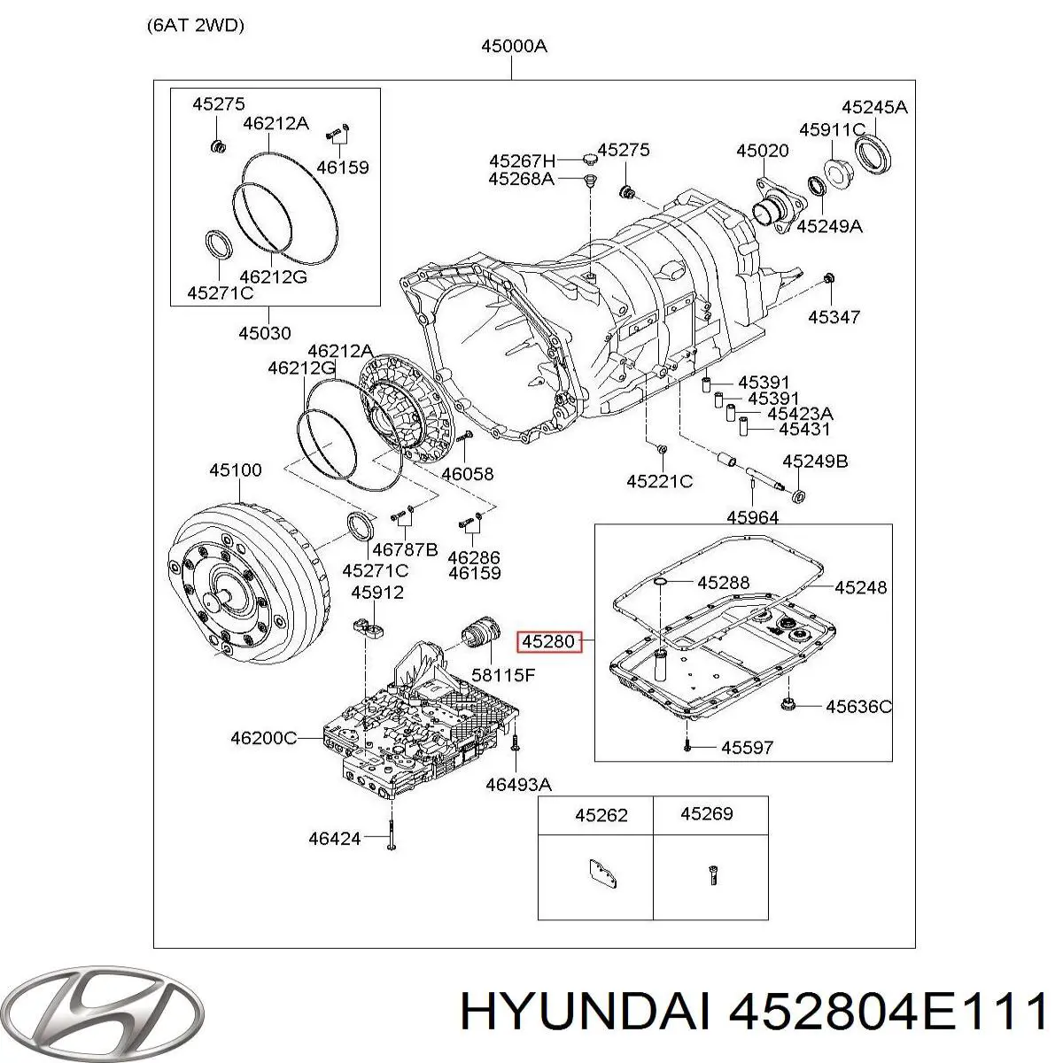 Купити 452804E111 Hyundai/Kia Масло і фільтр в коробку автомат 