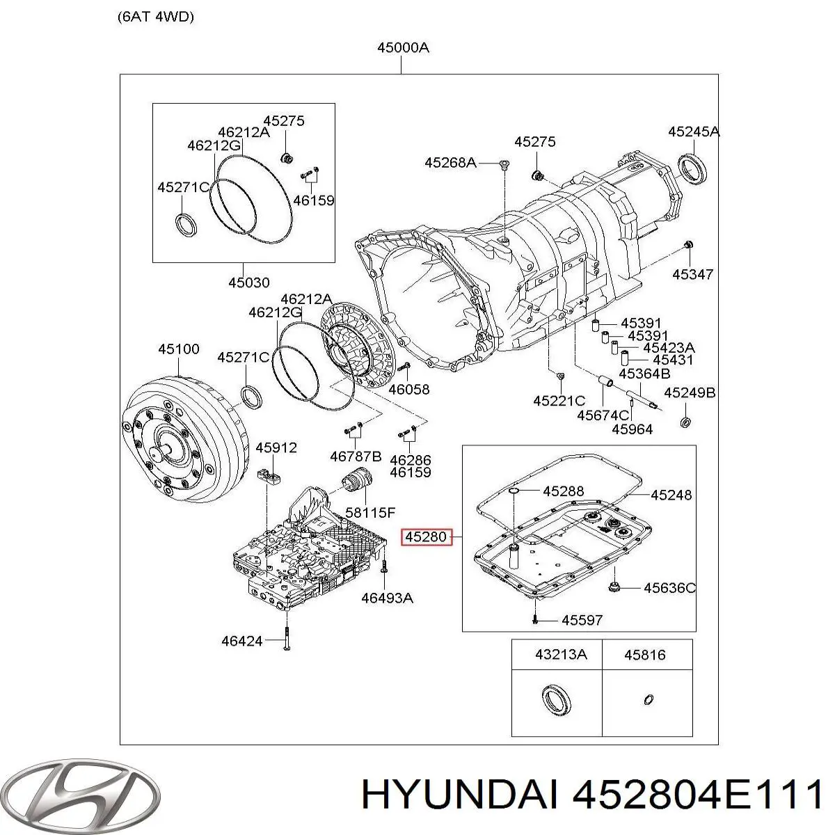 452804E111 Hyundai/Kia Масло в коробку автомат