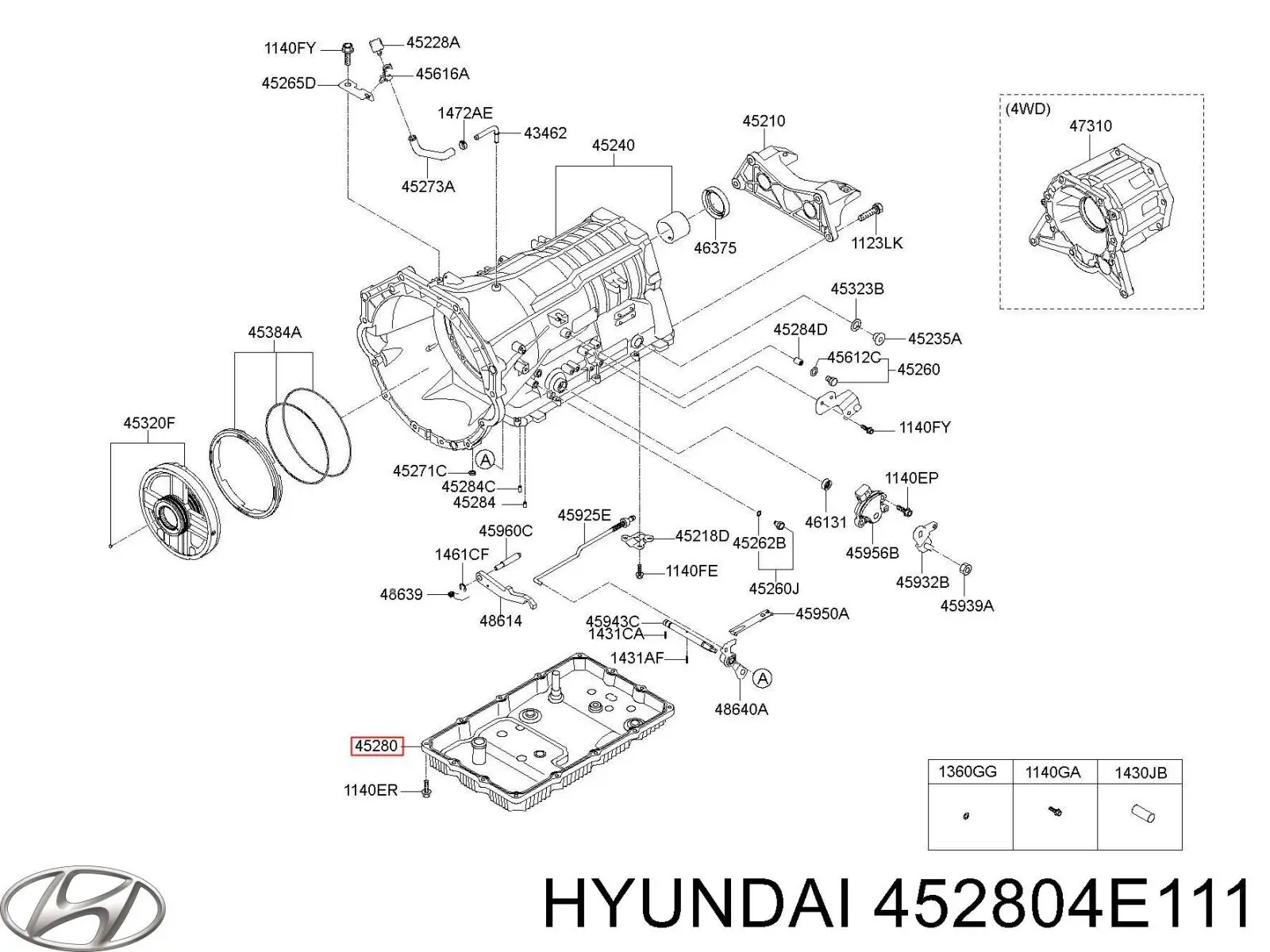 Фільтр АКПП 452804E111 Hyundai/Kia