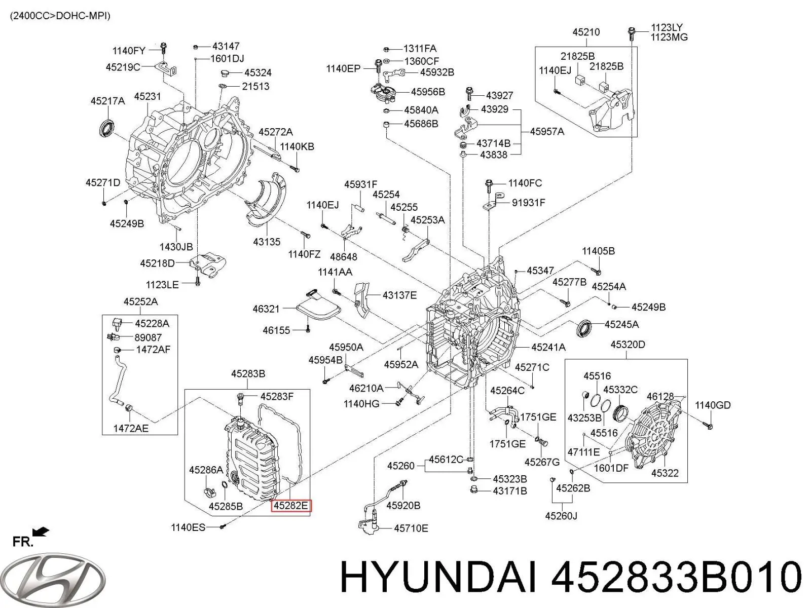 Прокладка піддону АКПП Hyundai Santa Fe 2 (CM) (Хендай Санта фе)