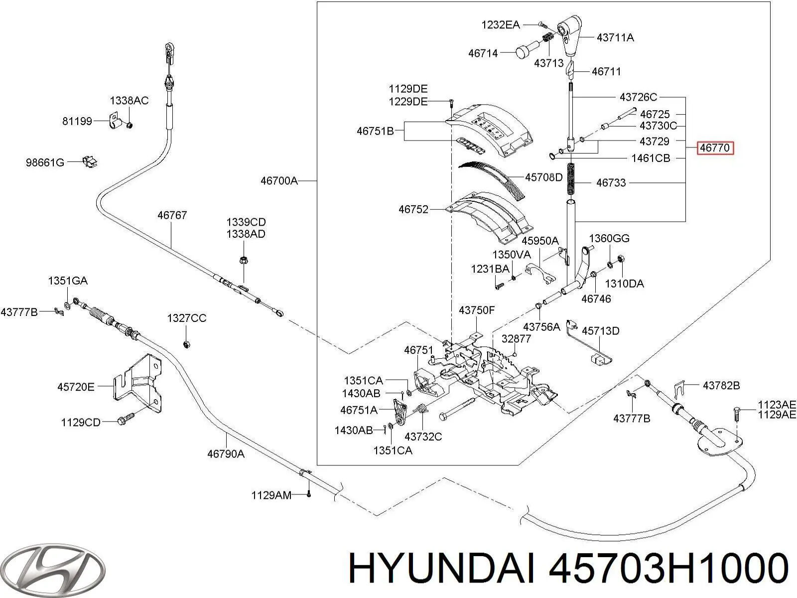 Важіль перемикання передач Hyundai Terracan позашляховик (HP) (2001 - 2006) ціна, від 43.08 USD