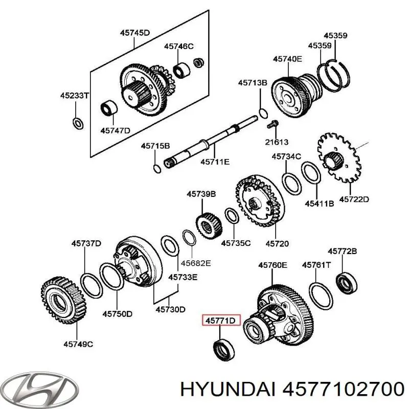 Купити 4577102700 Hyundai/Kia Сальник піввісі переднього моста, правою