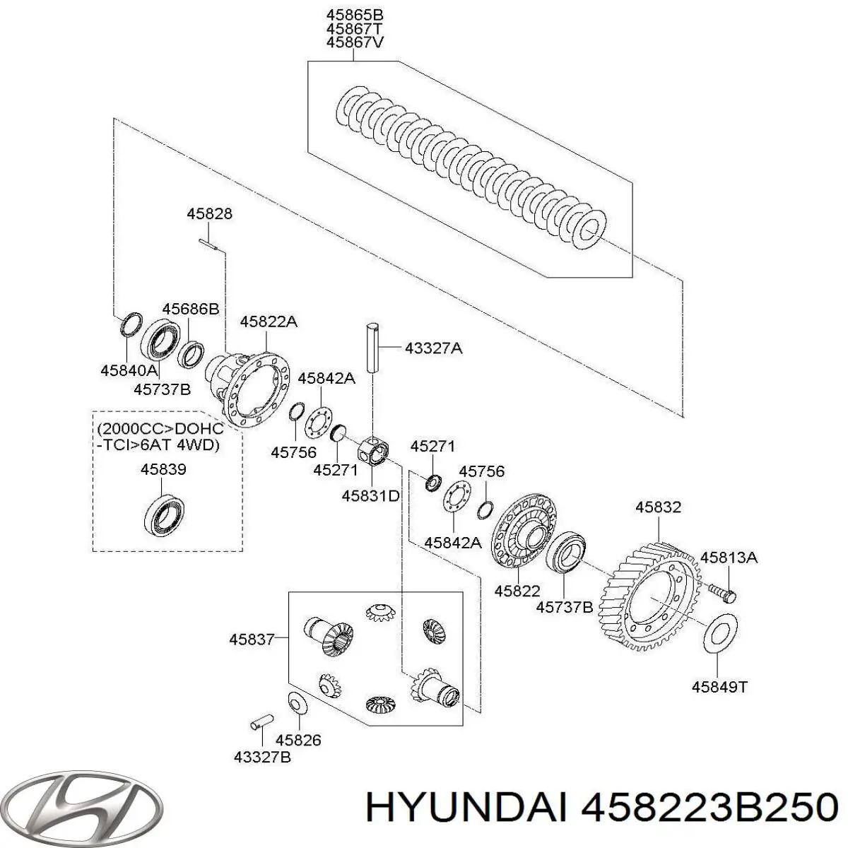 Купити 458223B250 Hyundai/Kia Корпус диференціалу переднього моста, сателітів