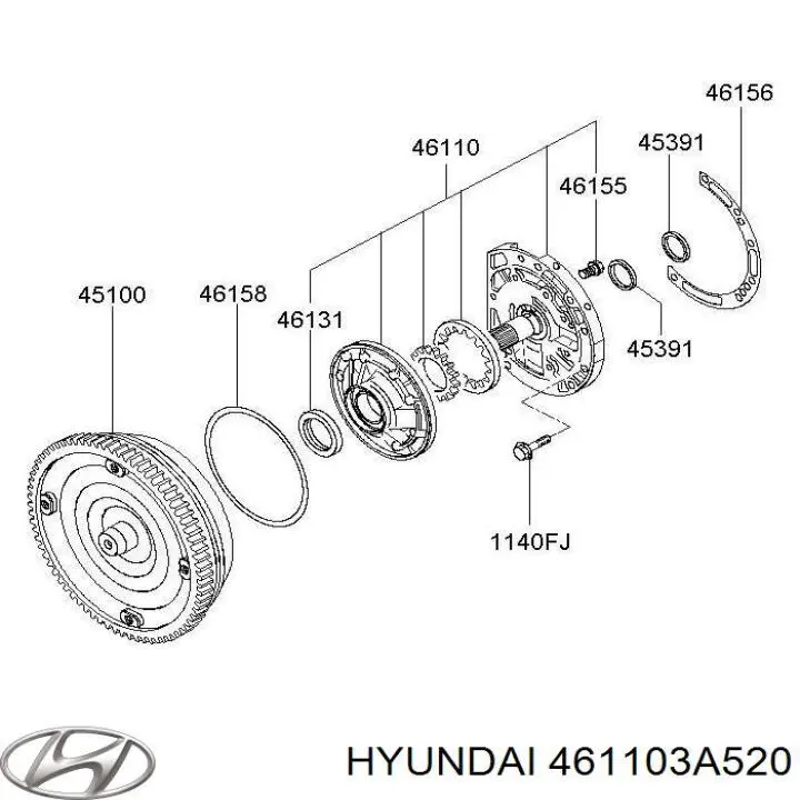 461103A520 Hyundai/Kia насос масляний акпп