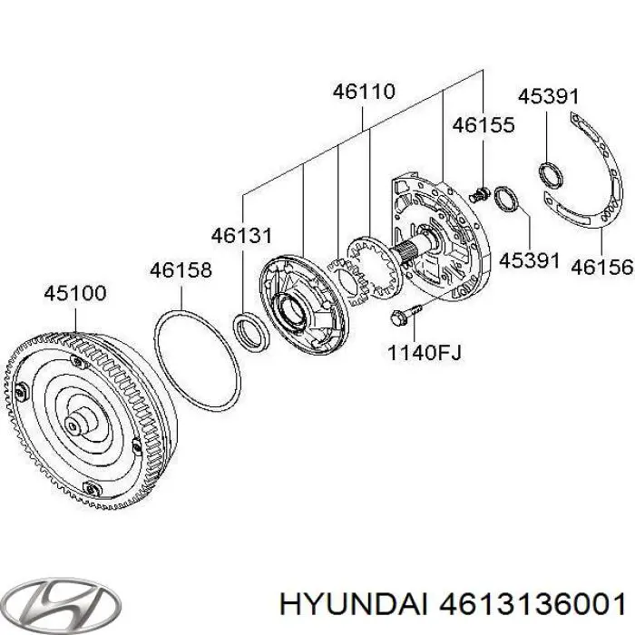 Сальник масляного насосу 4613136001 Hyundai/Kia