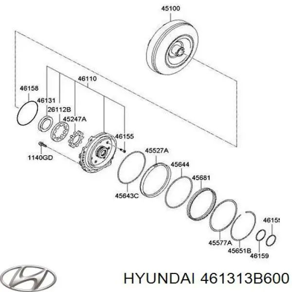 Сальник масляної помпи Hyundai/Kia 461313B600 ціна, від 2.21 USD