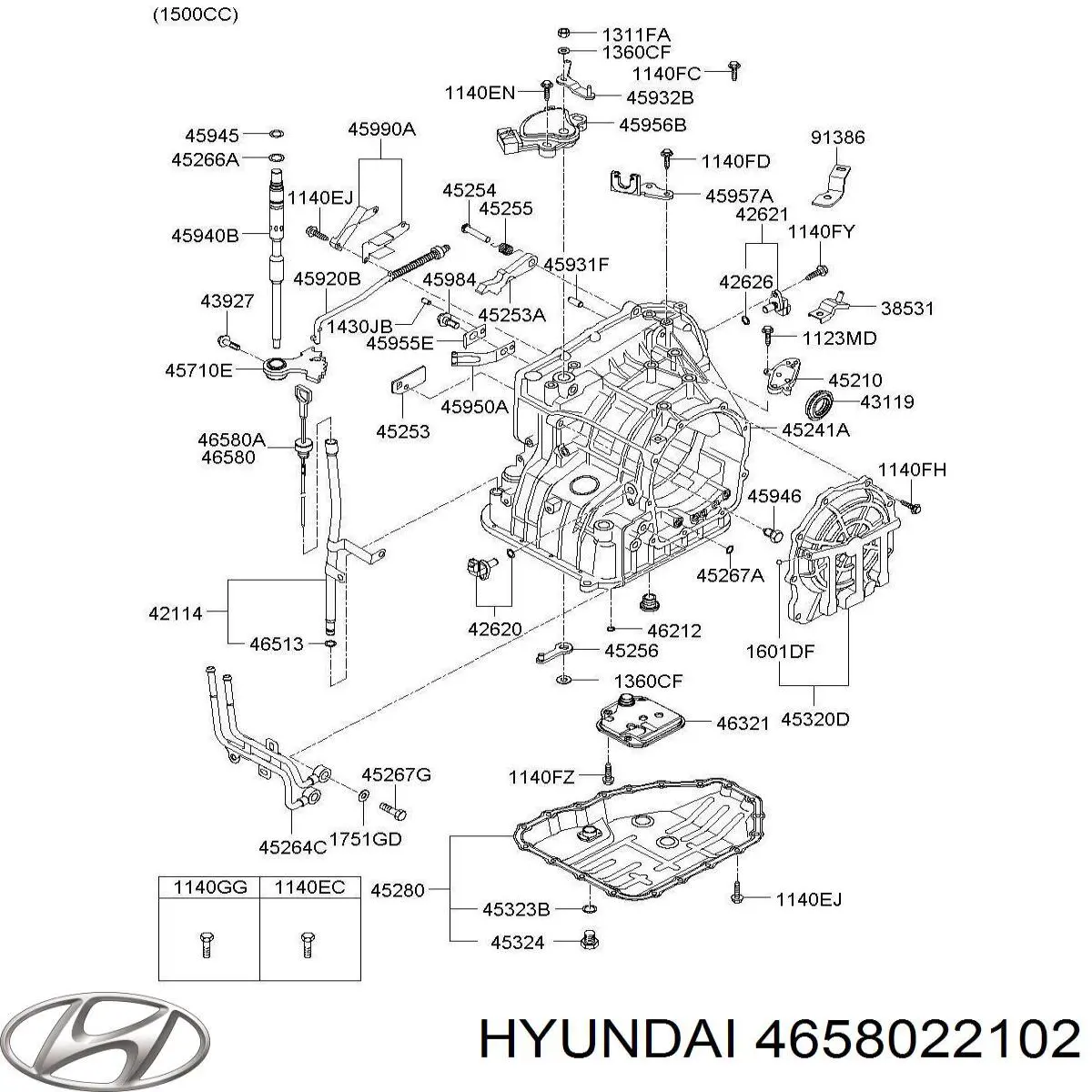 Щуп-індикатор рівня масла в двигуні 4658022102 Hyundai/Kia