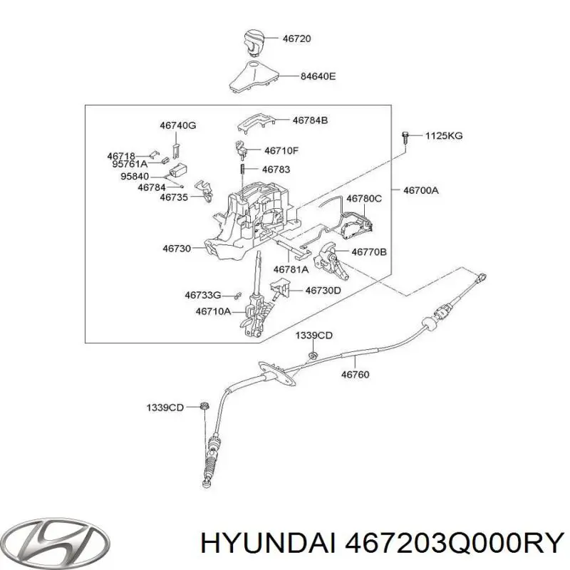 467203Q000RY Hyundai/Kia Ручка важеля коробки передач
